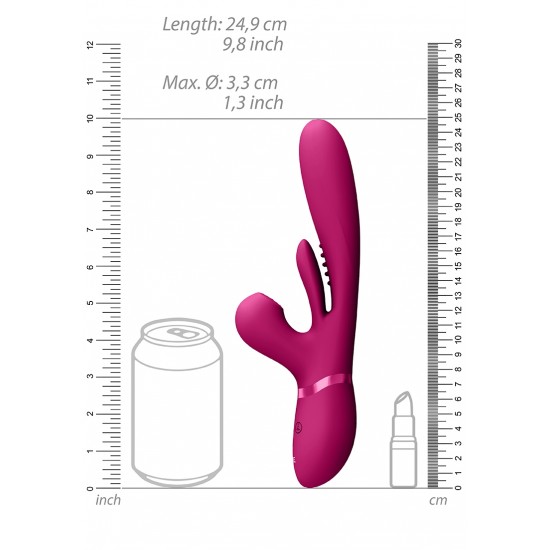 Kura Thrusting GSpot, Flapper, PulseWave Clit Stimulator - Pink