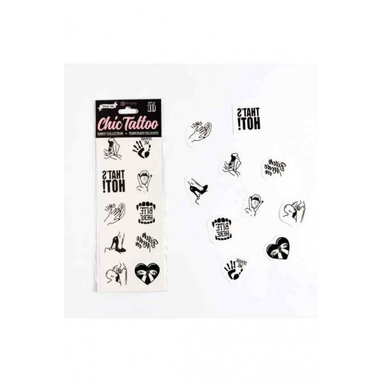 SET of 10 TEMPORARY TATTOOS - KINKY