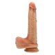 Davinci 8 Inch Sliding Foreskin Dildo with Squeezable Balls Tan