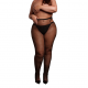 Meias Brilhantes Cut-Out - Plus Size - Preto/Dourado