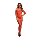 Shimmering Off the Shoulder Bodystocking Red/Gold Glitter